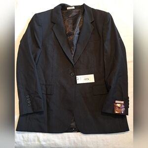 Louis Martin women's size 14 poly/wool suit jacket, black, New